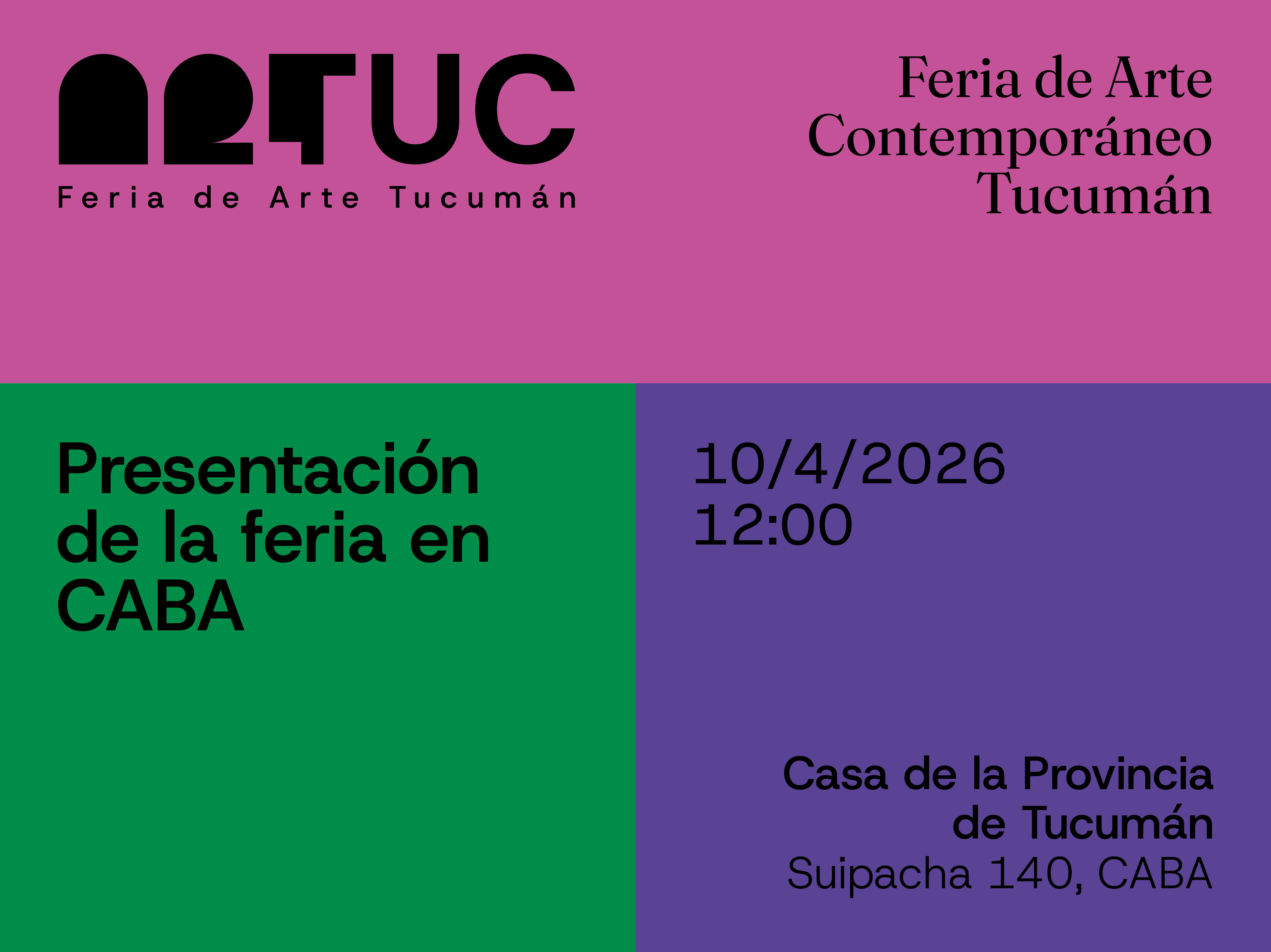Rueda de prensa de ArTuc en Casa de Tucumán. Viernes 10/4 – 12hs